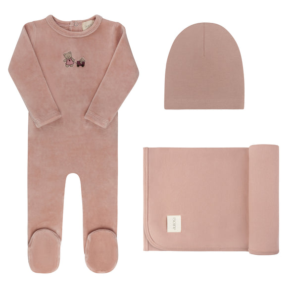 Aurora Pink Embroidered Bear Take Me Home Set