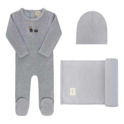 Aurora Blue Embroidered Bear Take Me Home Set