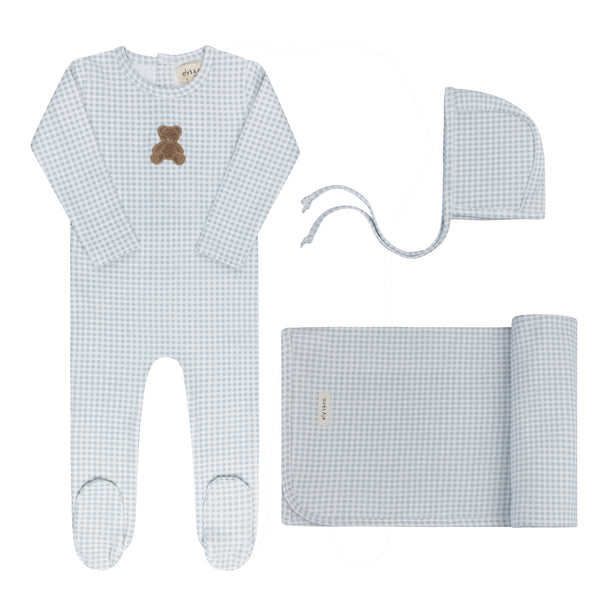 Ely's & Co Blue Gingham Teddy Take Me Home Set