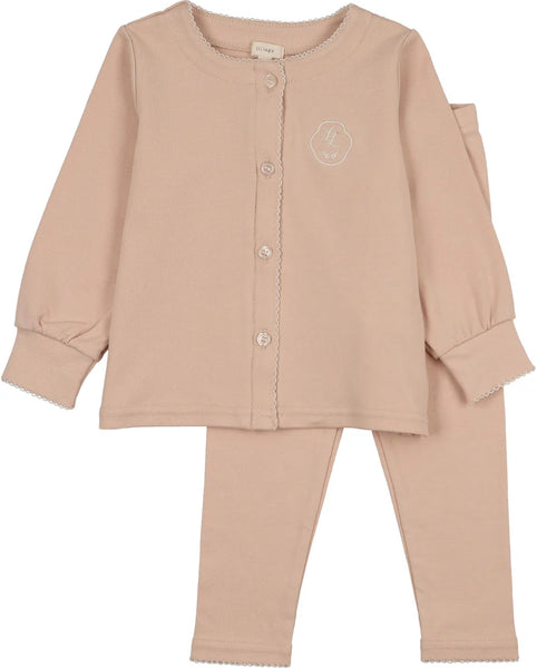 Lil Legs Analogie Dusty Pink Girls Shabbos Lounge Set GSLS-DPNK