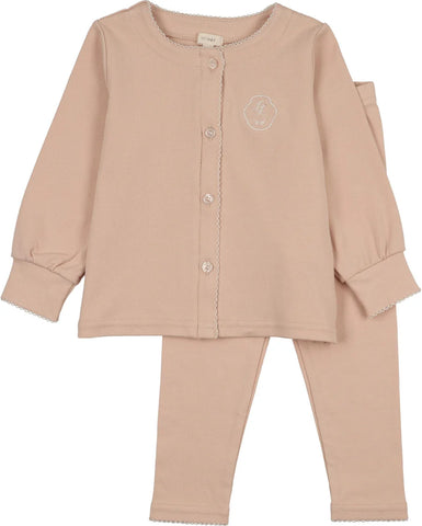 Lil Legs Analogie Dusty Pink Girls Shabbos Lounge Set GSLS-DPNK