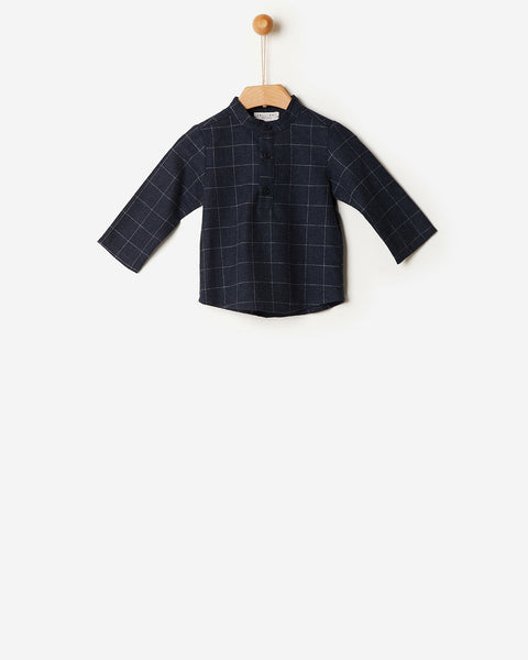 Yell Oh Dark Blue Flannel Tunic