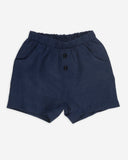 Yell-Oh Navy Blue Linen Bermuda Shorts