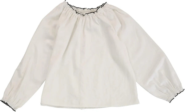 Lil Legs Analogie Winter White Ruffle Trim Blouse