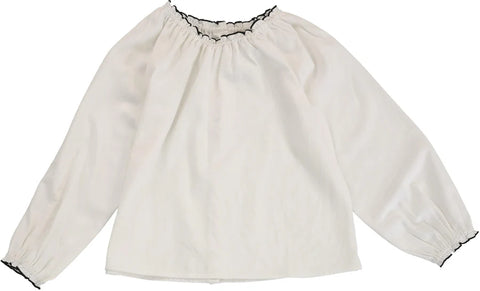 Lil Legs Analogie Winter White Ruffle Trim Blouse