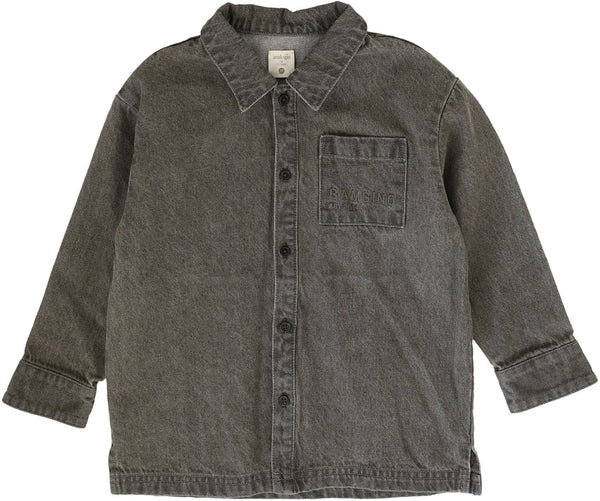 Lil Legs Gray Wash Denim Day Boys Shirt