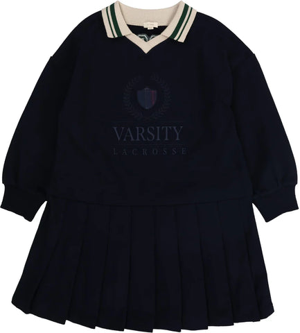 Lil Legs Navy/Green Fan Club Dress