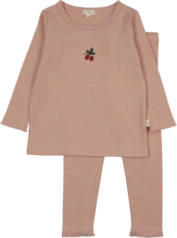 Lil Legs Analogie Pink Embroidered Lounge Set ELST-PNK