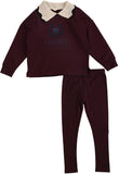 Lil Legs Plum/Cream Fan Club Girls Sweatshirt Set