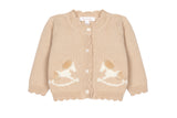 Patachou Beige Knit Horse Cardigan Sweater + Pant Set