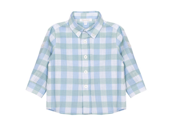 Patachou Blue Green Check Shirt