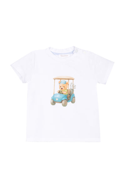Patachou White Golf Cart Bear T-Shirt