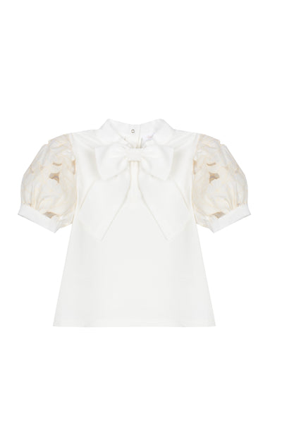 Patachou Ecru Short Sleeve Blouse