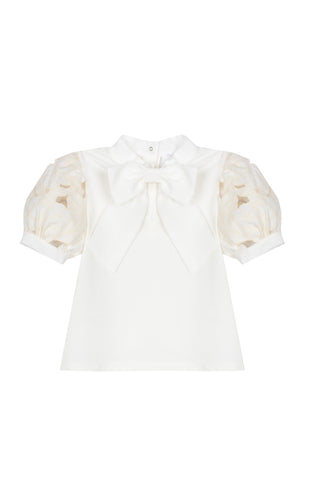 Patachou Ecru Short Sleeve Blouse