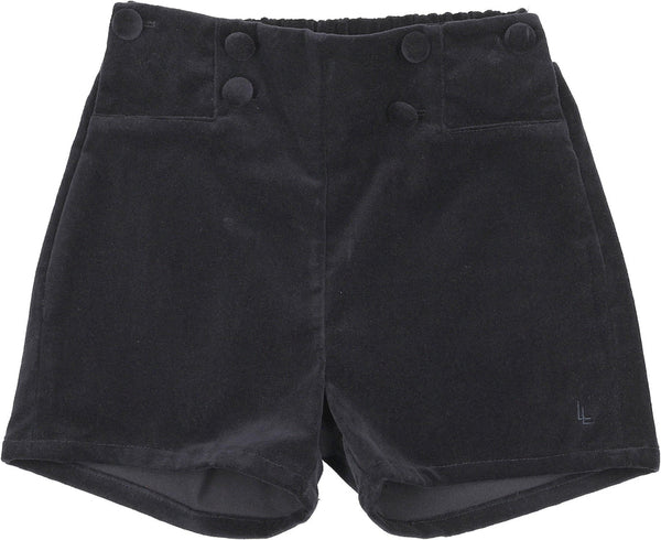 Lil Legs Analogie Navy Velvet Shorts