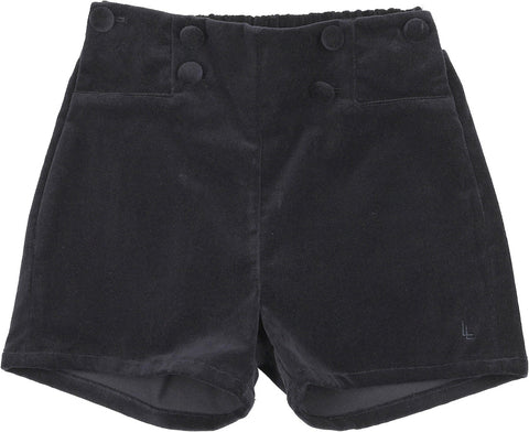 Lil Legs Analogie Navy Velvet Shorts