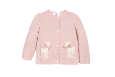 Patachou Baby Sweet Pink Deer Cardigan + Pant Set