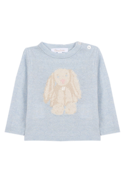 Patachou Baby Blue Melange Rabbit Sweater