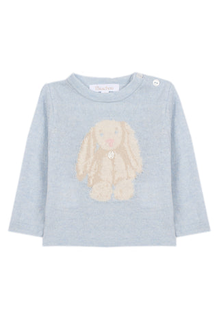 Patachou Baby Blue Melange Rabbit Sweater