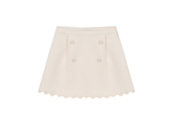 Patachou Ivory Button Skirt