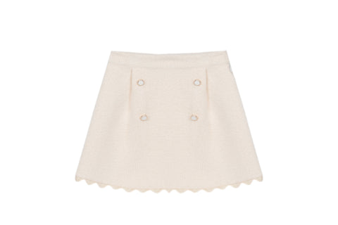 Patachou Ivory Button Skirt