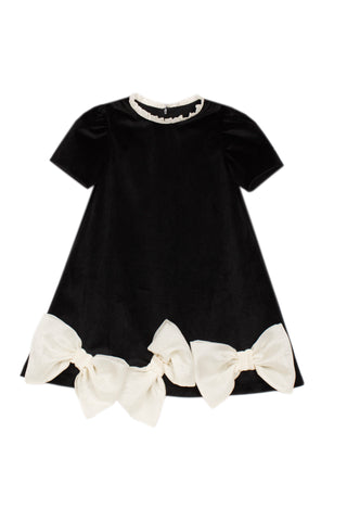 Patachou Black Velvet Bows Dress