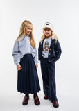 Twinset Blue Stripe LONGER Pleated Skirt