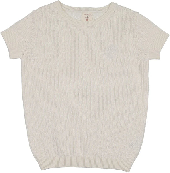 Lil Legs Analogie Cream Knit Crewneck Sweater SKCSW-CRE