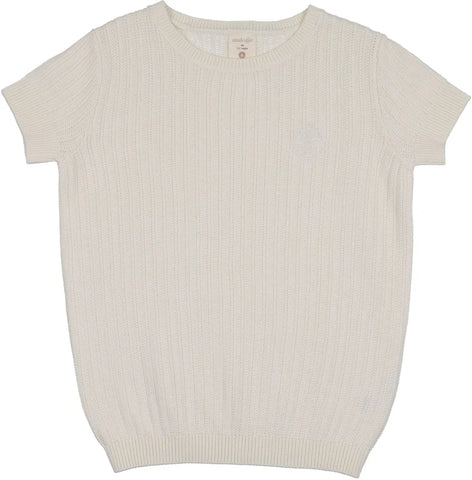 Lil Legs Analogie Cream Knit Crewneck Sweater SKCSW-CRE