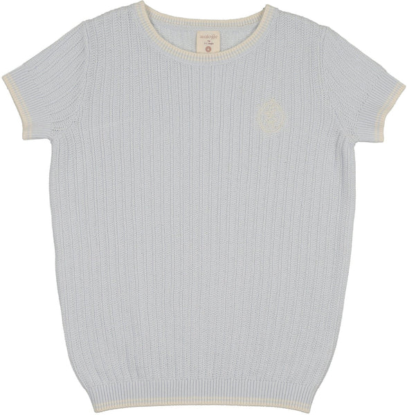 Lil Legs Analogie Clear Blue Knit Crewneck Sweater SKCSW-CBLU