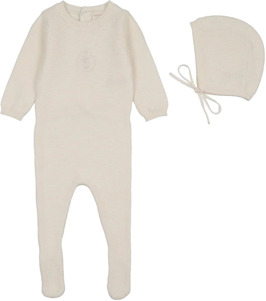 Lil Legs Analogie Cream Crest Knit Boys Footie Set CKFB-CRE