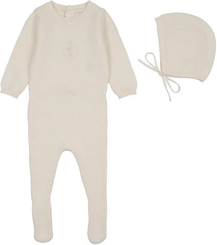 Lil Legs Analogie Cream Crest Knit Boys Footie Set CKFB-CRE