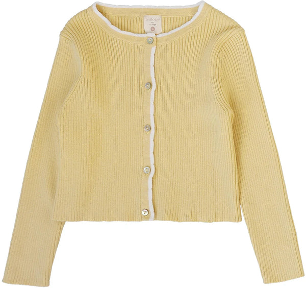 Lil Legs Analogie Yellow Scallop Rib Cardigan SSRC-YEL