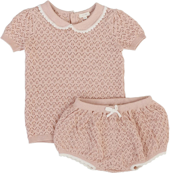 Lil Legs Analogie Bud Pink Girls Knit Set SGKS-BPNK