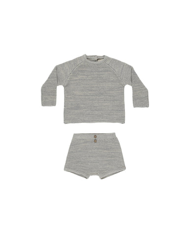 Quincy Mae Heathered Blue Summer Knit Set