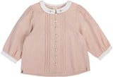 Lil Legs Analogie Bud Pink Pintuck Collar 3/4 Sleeve Blouse MMCBL-BPNK
