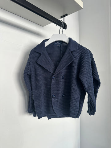 Manuell & Frank Navy Knitted Blazer