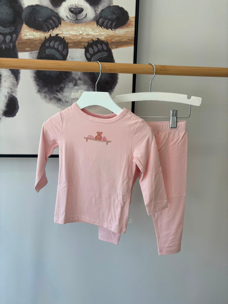 Minimoi Barely Pink Bear On a Shelf Pajama Set