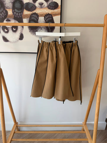 Venera Arapu Beige Graphic Flow Skirt