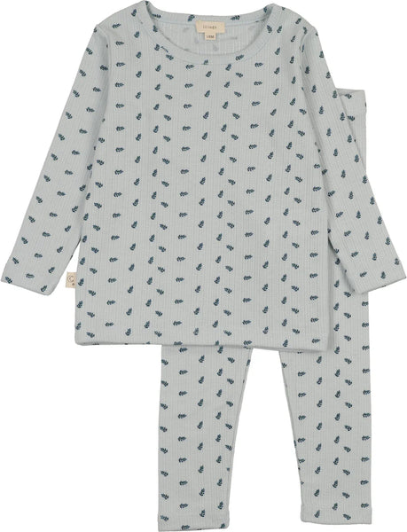 Lil Legs Analogie Blue Branch Dainty Print Lounge Set DPLST-BRNCH