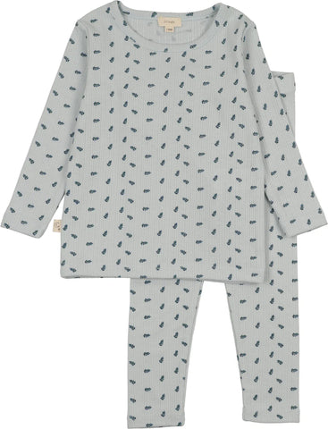 Lil Legs Analogie Blue Branch Dainty Print Lounge Set DPLST-BRNCH