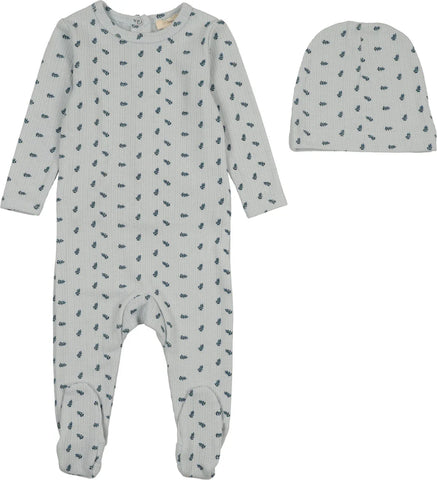 Lil Legs Analogie Blue Branch Dainty Print Footie DPF-BRNCH