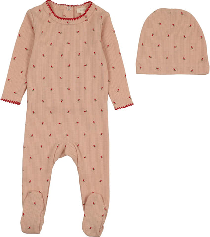 Lil Legs Analogie Rose Dainty Print Footie DPF-ROSE