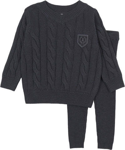 Lil Legs Analogie Navy Chunky Cable Toddler Set