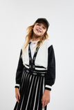 Twinset Black & Off White LONGER Pleated Knit Skirt