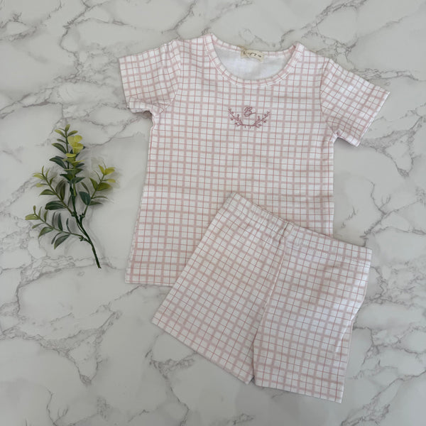Bonjoy Pink Emblem Dainty Grid SS Lounge Set