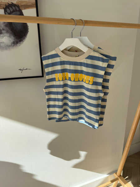 Bobo Choses Off White Bobo Modern Striped Sleeveless T-shirt