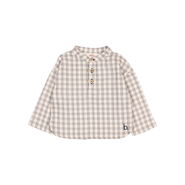 Buho Baby Grey Vichy Shirt + Eucalyptus Legging Set