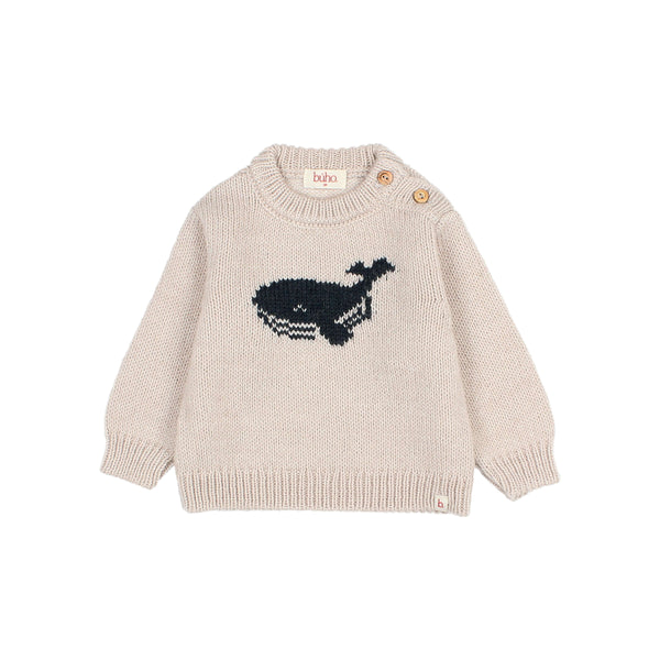 Buho Baby Natural Whale Sweater + Legging Set