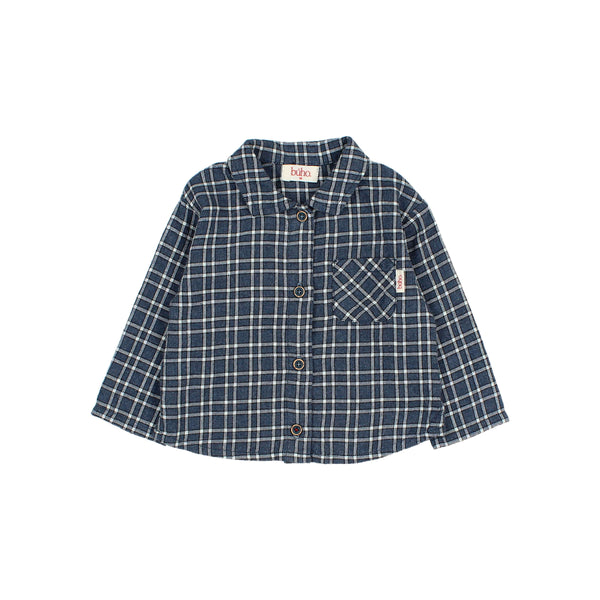 Buho Baby Navy Tartan Shirt